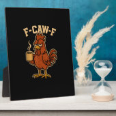 F-Caw-F コーヒー ニワトリ おもしろ 鳥 フォトプラーク (側面)