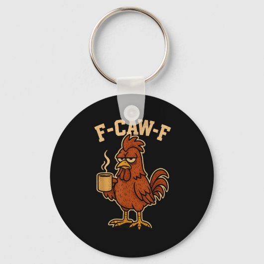 F-Caw-F コーヒー ニワトリ お笑い 鳥 キーホルダー (正面)