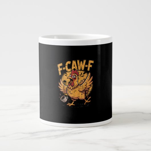 F-Caw-F コーヒー ニワトリ 鶏 面白い 鳥 F-Caw-F ジャンボコーヒーマグカップ (正面)