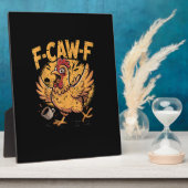 F-Caw-F コーヒー ニワトリ 鶏 面白い 鳥 F-Caw-F フォトプラーク (側面)