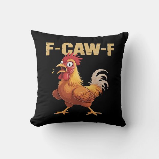 F-Caw-F ゴシックカラス 楽しいユーモア クッション (正面)