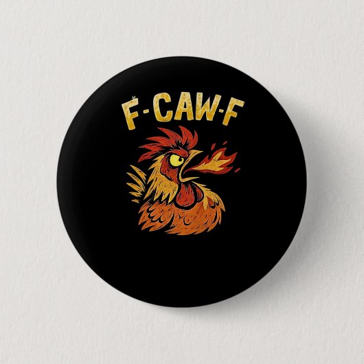 F-Caw-F-チキン クラシック ミニマル クリーン 缶バッジ (正面)