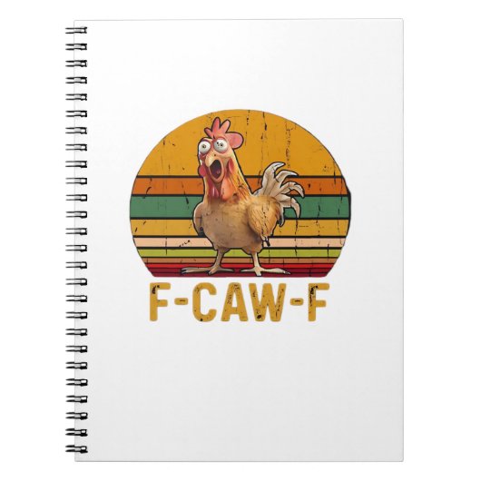 F-Caw-F ニワトリのユーモア エッセンシャル ミニマル クリーン ノートブック (正面)