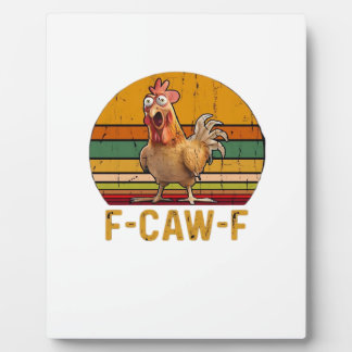 F-Caw-F ニワトリのユーモア エッセンシャル ミニマル クリーン フォトプラーク