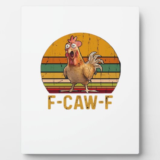 F-Caw-F ニワトリのユーモア エッセンシャル ミニマル クリーン フォトプラーク (正面)