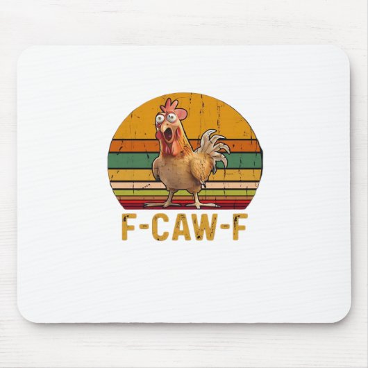 F-Caw-F ニワトリのユーモア エッセンシャル ミニマル クリーン マウスパッド (正面)