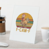 F-Caw-F ニワトリのユーモア エッセンシャル ミニマル クリーン 台座サイン (インサイチュ)