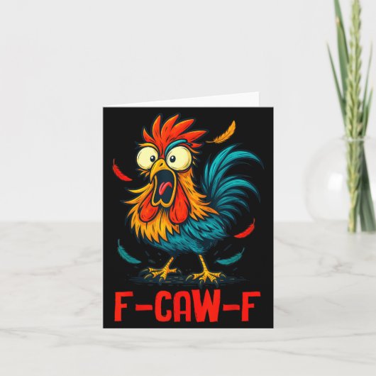 F-caw-f ニワトリの面白いミーム お笑い 鳥のジョーク カード (正面)