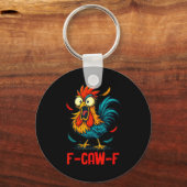 F-caw-f ニワトリの面白いミーム ひよこジョーク キーホルダー (正面)