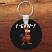 F-Caw-F ニワトリ おもしろ ニワトリ ギア レトロ C キーホルダー (正面)