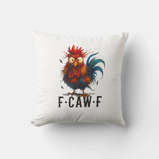 F-Caw-F ニワトリ おもしろ ミーム クッション (正面)
