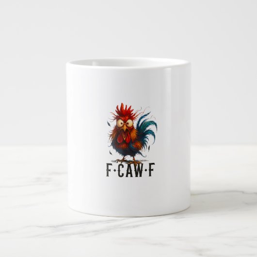 F-Caw-F ニワトリ おもしろ メメ ジャンボコーヒーマグカップ (正面)