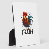 F-Caw-F ニワトリ おもしろ メーム フォトプラーク (側面)