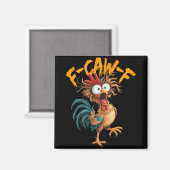 F Caw F ニワトリ おもしろ 鳥 鶏のささやき屋 Fawk マグネット (正面/裏面)