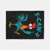 F Caw F ニワトリ おもしろ 鳥 Fcawf 鶏のささやき手 フリースブランケット (正面(横))