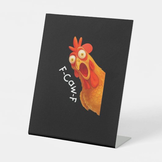 F-Caw-F ニワトリ エッセンシャルミニマル 台座サイン (正面)