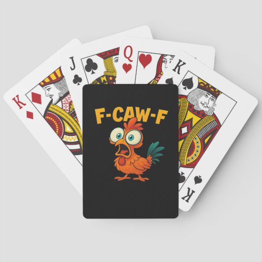 F-Caw-F ニワトリ エッセンシャル おもしろカジュアル トランプ (裏面)