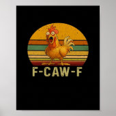 F-Caw-F ニワトリ エッセンシャル レトロ クラシック ポスター (正面)