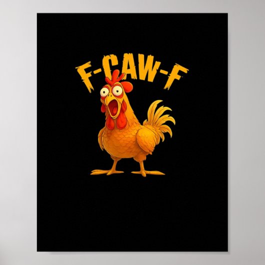 F-Caw-F-ニワトリ エッセンシャル ヴィンテージ クール ポスター (正面)