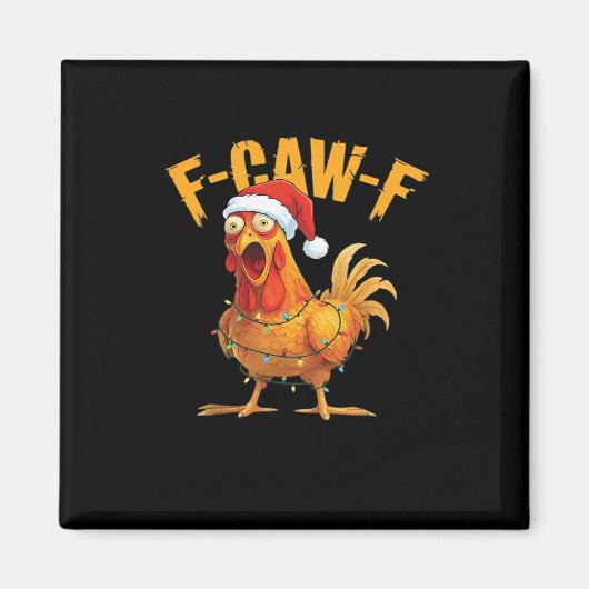 F-Caw-F ニワトリ クリスマス エッセンシャル マグネット (正面)