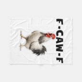 F-caw-f ニワトリ フリースブランケット (正面(横))