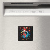 F-caw-f ニワトリ メメ 楽しい 鶏 Fcawk クリスマス マグネット (インサイチュ (食洗機))