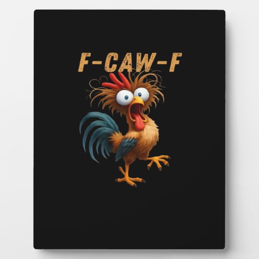 F-Caw-F ニワトリ ユーモア フォトプラーク (正面)
