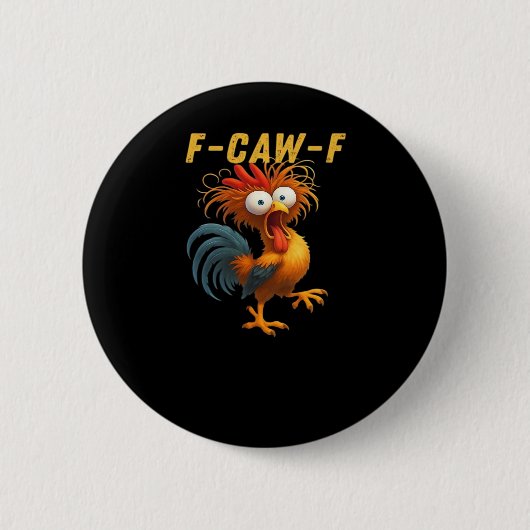 F-Caw-F-ニワトリ レトロクラシック必須アイテム 缶バッジ (正面)