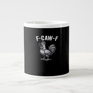 F-Caw-F ニワトリ レトロ グラフィック ジャンボコーヒーマグカップ