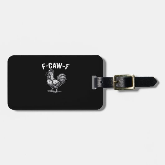 F-Caw-F ニワトリ レトロ グラフィック ラゲッジタグ (正面横)