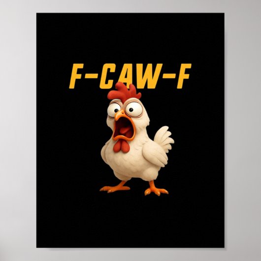 F-Caw-F ニワトリ 面白い ニワトリ F-Caw-F ギア ヴィンテージ ポスター (正面)