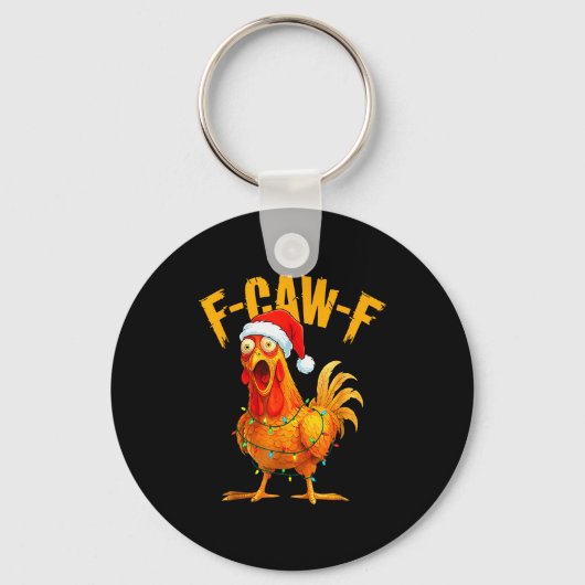 F-caw-f ニワトリ Fcawf ニワトリ クリスマス ライト サンタ キーホルダー (正面)