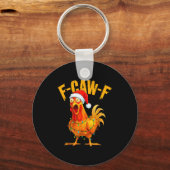 F-caw-f ニワトリ Fcawf ニワトリ クリスマス ライト サンタ キーホルダー (正面)
