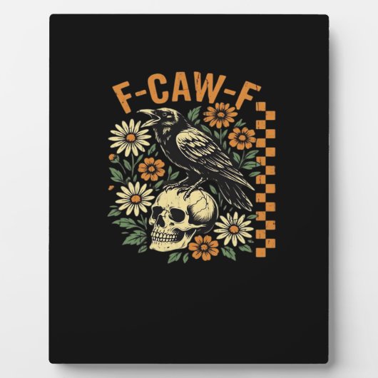 F-Caw-F ビンテージ風クロウ グラフィック フォトプラーク (正面)