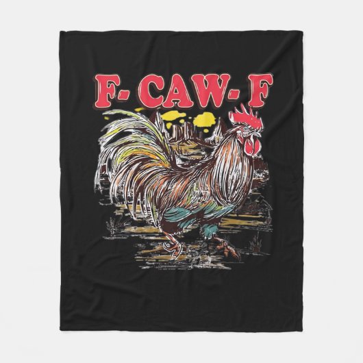 F-Caw-F ヘイヘイモアナ軍鶏クラシック面白グラフィック フリースブランケット (正面)