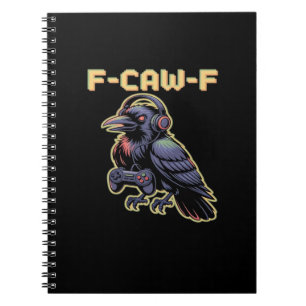 F-Caw-F ヘッドホンを付けたゲーミングレイヴン - エッジーストリーム ノートブック