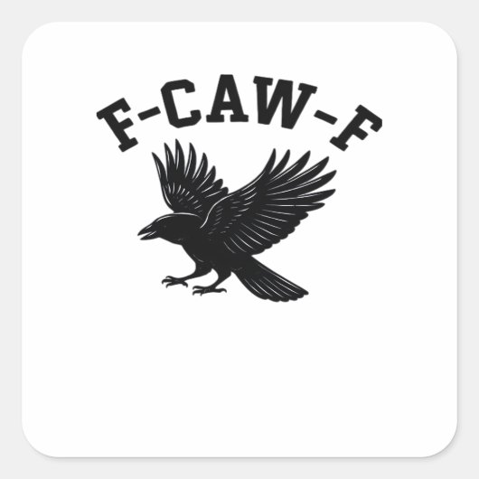 F-Caw-F ミーム おもしろ 流行 スクエアシール (正面)