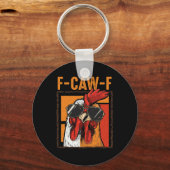 F-caw-f ミーム ニワトリ ジョーク キーホルダー (正面)