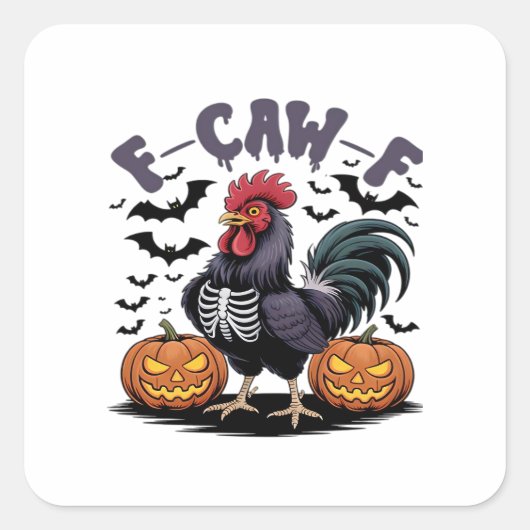 F Caw F ユーモアクロウゴシック面白いデザイン スクエアシール (正面)
