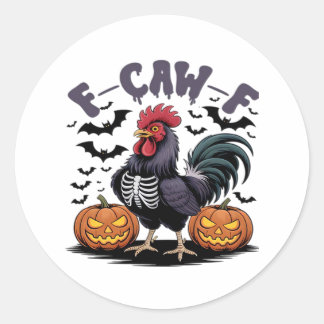 F Caw F ユーモアクロウゴシック面白いデザイン ラウンドシール