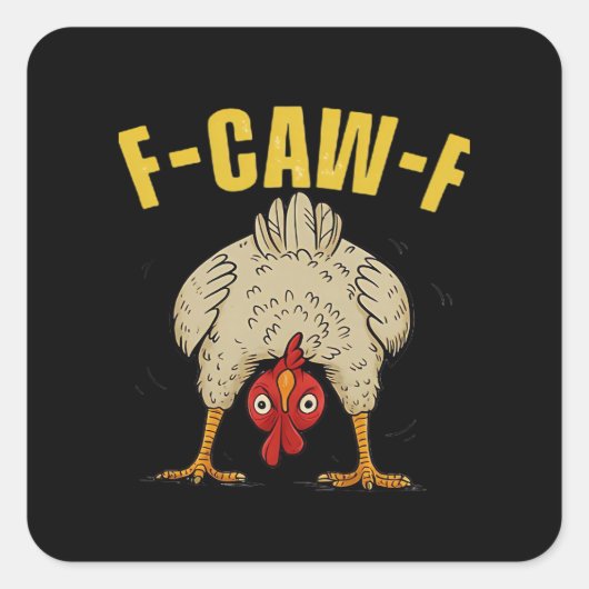 F-Caw-F ユーモア ゴシッククロウ おもしろい 美意識 スタイル スクエアシール (正面)