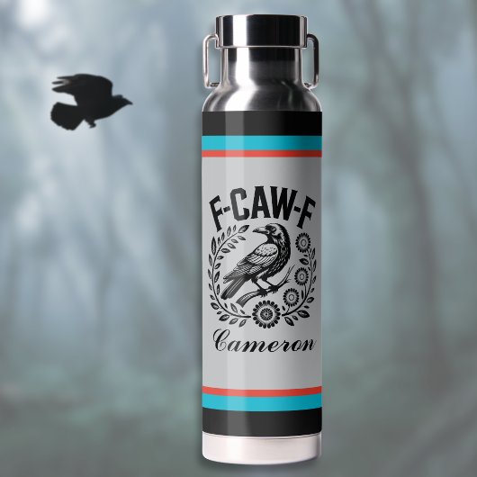 F-CAW-F ラベン 面白い ダークユーモア 花輪 名前 ウォーターボトル