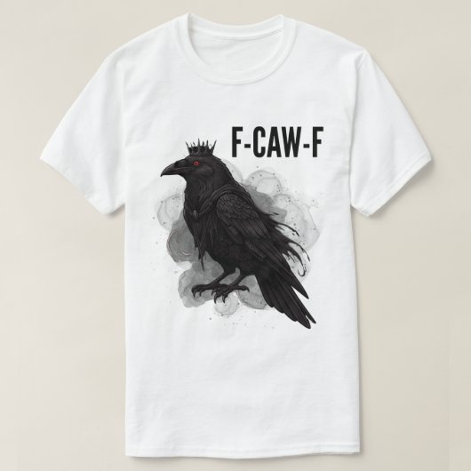 F-CAW-F レイヴンキング - ダークファンタジー水彩アート Tシャツ (デザイン正面)