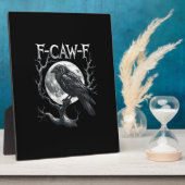 F-Caw-F レイヴン ムーン ゴシック ハロウィン 鳥 愛 フォトプラーク (側面)