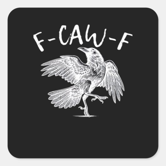 F-Caw-F レイヴン ヴィンテージ グラフィック スクエアシール (正面)