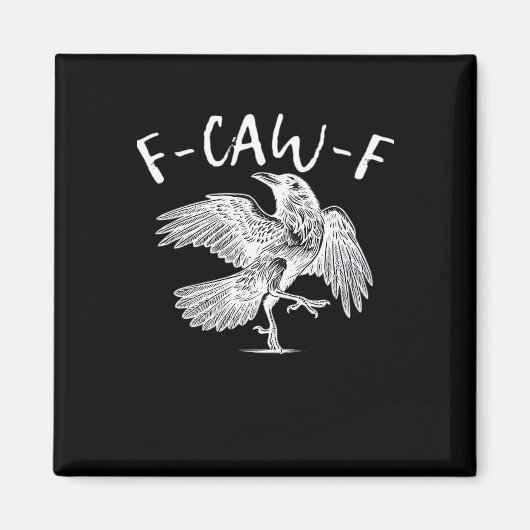 F-Caw-F レイヴン ヴィンテージ グラフィック マグネット (正面)