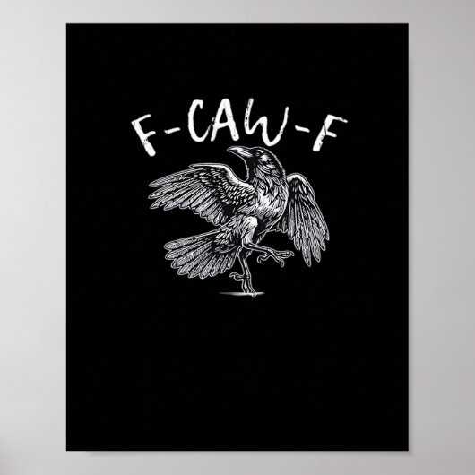 F-Caw-F レトロなカラス ポスター (正面)