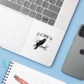 F Caw F ヴィンテージ グラフィック クラシック シール (ノートパソコンとiPhone)