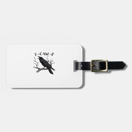 F-Caw-F 不気味なカラス ワシのゴシックなユーモア ラゲッジタグ (正面横)