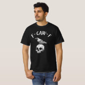 F-CAW-F 不気味なデザインのカラスとドクロ Tシャツ (正面フル)